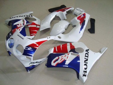 1988-1989 Honda CBR250RR MC19 Motorcycle Fairings - White Red Blue