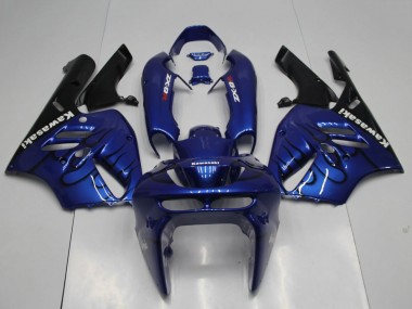 1994-1997 Kawasaki ZX9R Motorcycle Fairings - Blue Black Flame