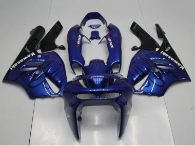 1994-1997 Kawasaki ZX9R Motorcycle Fairings - Blue Black Flame
