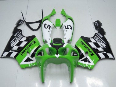 1996-2003 Kawasaki ZX7R Motorcycle Fairings - Green White Black 5