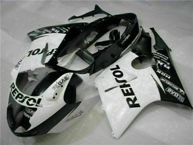 1996-2007 Honda CBR1100XX Blackbird Motorcycle Fairings - White Glossy Black Repsol