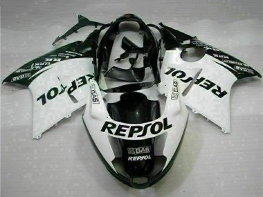 1996-2007 Honda CBR1100XX Blackbird Motorcycle Fairings - White Glossy Black Repsol
