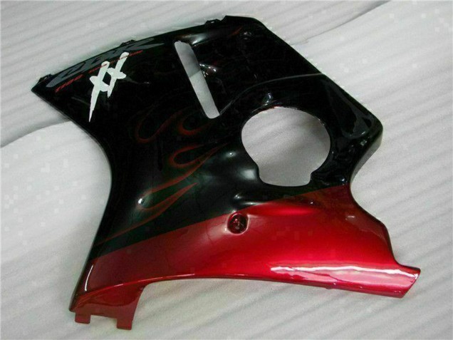 1996-2007 Honda CBR1100XX Blackbird Abs Motorcycle Fairing - Glossy Black Red Flame