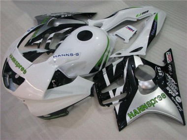 1995-1996 Honda CBR600 F3 Motorcycle Fairings - White Silver Green Hannspree