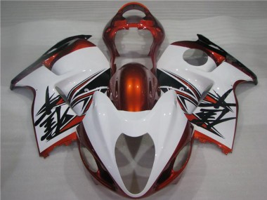 1996-2007 Suzuki GSXR 1300 Hayabusa Motorcycle Fairings - White Orange Black
