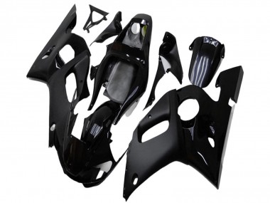1998-2002 Yamaha YZF R6 Motorcycle Fairings - Glossy Black Matte Black