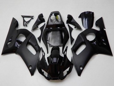 1998-2002 Yamaha YZF R6 Motorcycle Fairings - Glossy Black Matte Black