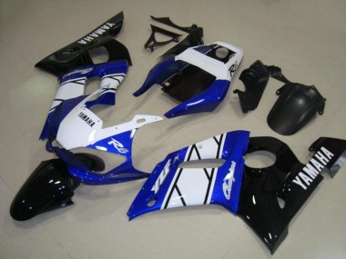 1998-2002 Yamaha YZF R6 Motorcycle Fairings - White Blue Glossy Black Champions