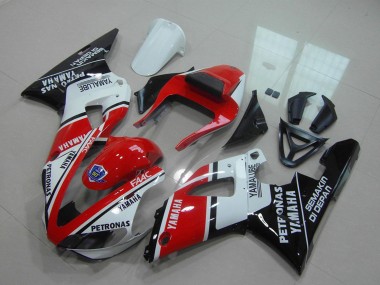 2000-2001 Yamaha YZF R1 Motorcycle Fairings - Red White Glossy Black Petronas Yamalube