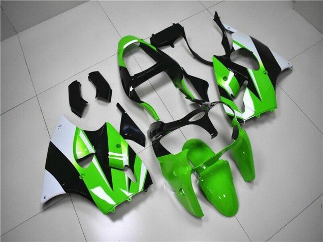 2000-2002 Kawasaki ZX6R Motorcycle Fairing Kits - Green White Black