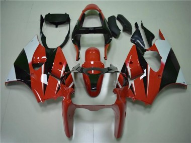 2000-2002 Kawasaki ZX6R Motorcycle Fairings - White Red Glossy Black