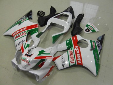 2001-2003 Honda CBR600 F4i Motorcycle Fairings - White Red Green Castrol