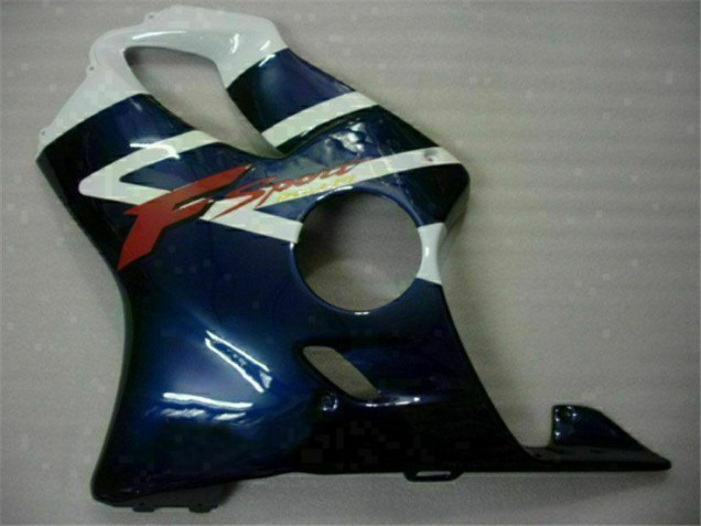 2001-2003 Honda CBR600 F4i Motorcycle Fairings - White Blue Black Stripe