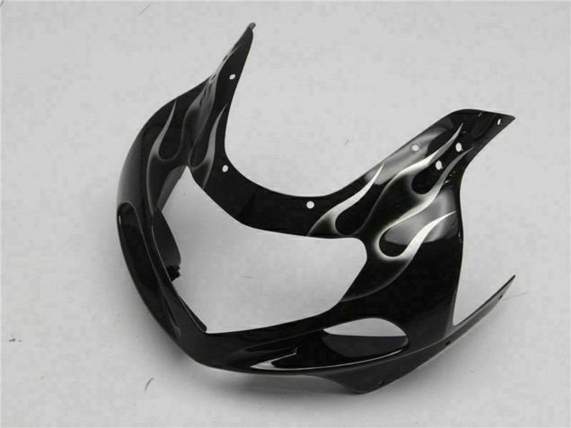 2001-2003 Suzuki GSXR 600/750 Motorcycle Fairings - Glossy Black Silver Flame