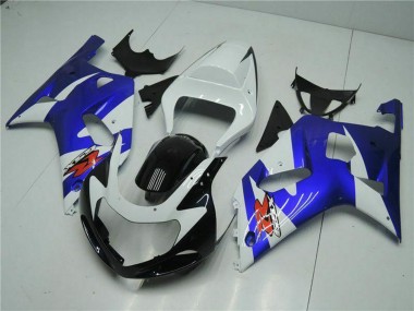 2001-2003 Suzuki GSXR 600/750 Motorcycle Fairings - White Blue Black