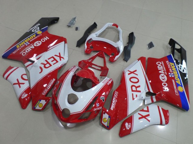 2003-2004 Ducati 999 Motorcycle Fairings - White Red Blue Glossy Black Xerox OEM Style
