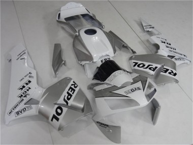 2003-2004 Honda CBR600RR Motorcycle Fairing - White Silver Black Repsol