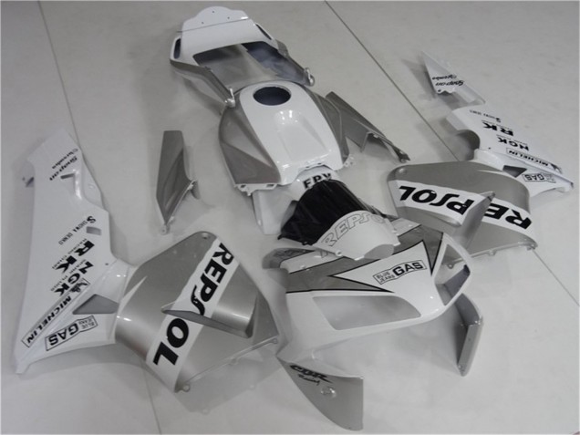 2003-2004 Honda CBR600RR Motorcycle Fairing - White Silver Black Repsol