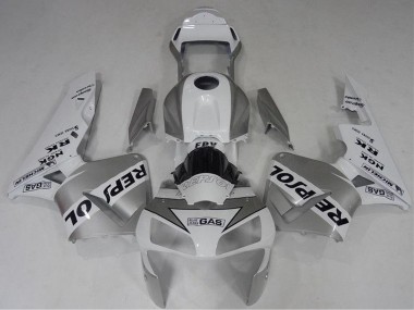 2003-2004 Honda CBR600RR Motorcycle Fairing - White Silver Black Repsol