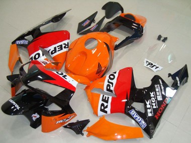 2003-2004 Honda CBR600RR Motorcycle Fairing - Orange White Red Glossy Black Repsol