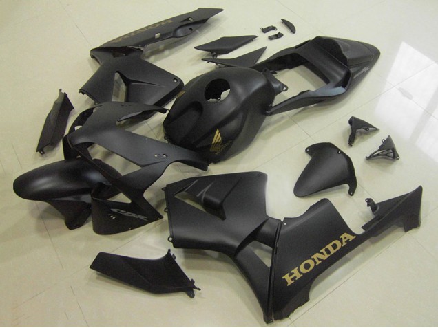2003-2004 Honda CBR600RR Motorcycle Fairings - Matte Black Gold Decal