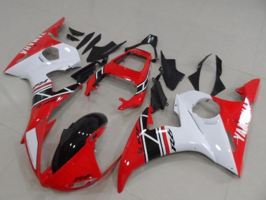 2003-2004 Yamaha YZF R6 Motorcycle Fairing Kits - White Red Glossy Black
