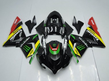 2004-2005 Kawasaki ZX10R Motorcycle Fairings - Glossy Black Red Yellow Green Monster