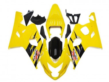 2004-2005 Suzuki GSXR 600/750 Motorcycle Fairings - Yellow Glossy Black