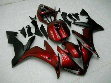 2004-2006 Yamaha YZF R1 Motorcycle Fairings - Maroon Red Matte Black