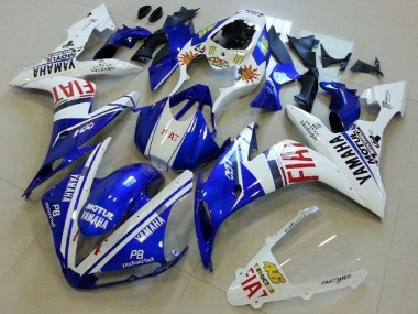 2004-2006 Yamaha YZF R1 Motorcycle Fairings - White Blue Red Fiat