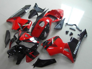 2005-2006 Honda CBR600RR Motorcycle Fairings - Red Glossy Black