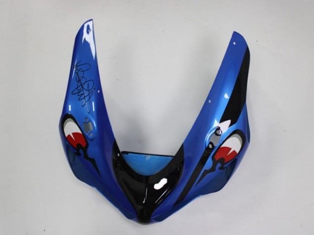 2005-2006 Kawasaki ZX6R Motorcycle Fairings - Blue Yellow Black Shark
