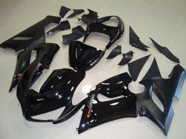 2005-2006 Kawasaki ZX6R Motorcycle Fairings - Glossy Black Matte Black Silver Red