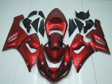 2005-2006 Kawasaki ZX6R Motorcycle Fairings - Candy Red