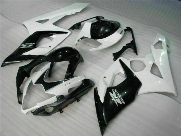 2005-2006 Suzuki GSXR 1000 Motorcycle Fairings - White Glossy Black