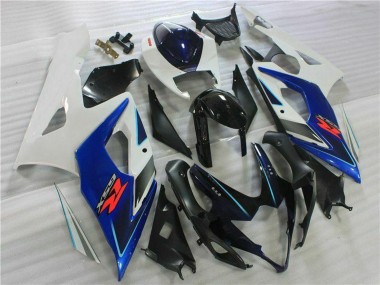 2005-2006 Suzuki GSXR 1000 Motorcycle Fairing Kits - White Blue Glossy Black