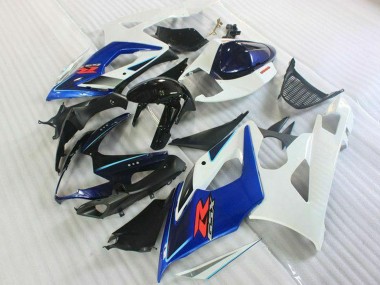 2005-2006 Suzuki GSXR 1000 Motorcycle Fairing Kits - White Blue Glossy Black