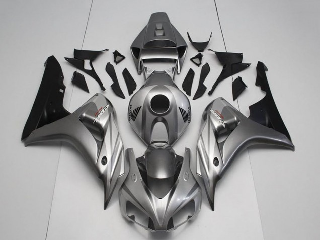2006-2007 Honda CBR1000RR Motorcycle Fairing Kits - Silver Glossy Black
