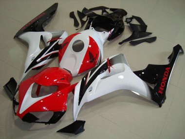 2006-2007 Honda CBR1000RR Motorcycle Fairings Kit - White Red Glossy Black