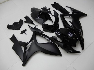2006-2007 Suzuki GSXR 600/750 Motorcycle Fairings - Matte Black Glossy Black