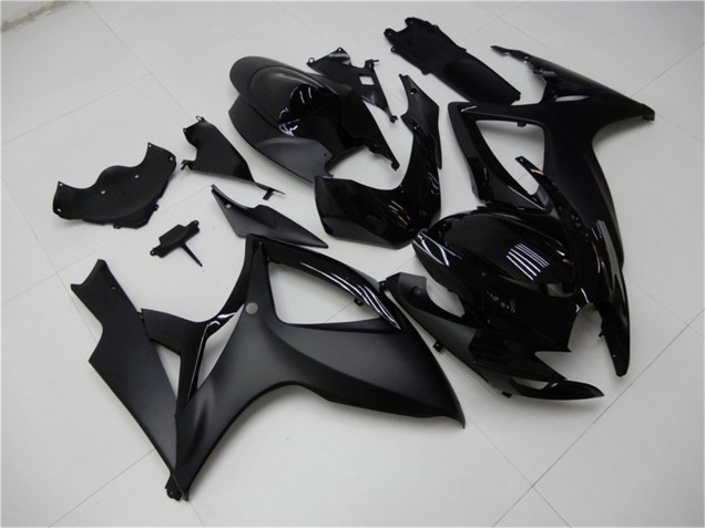 2006-2007 Suzuki GSXR 600/750 Motorcycle Fairings - Matte Black Glossy Black
