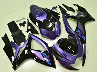 2006-2007 Suzuki GSXR 600/750 Motorcycle Fairings - Purple Glossy Black Blue