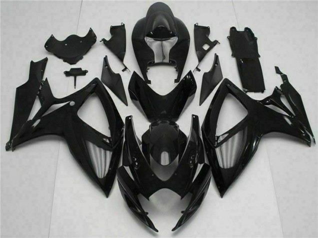 2006-2007 Suzuki GSXR 600/750 Motorcycle Fairing Kits - Glossy Black