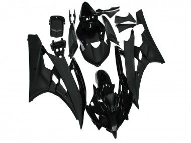 2006-2007 Yamaha YZF R6 Motorcycle Fairing - Glossy Black Matte Black