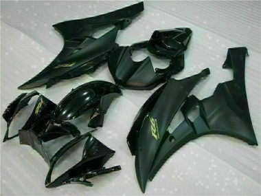 2006-2007 Yamaha YZF R6 Motorcycle Fairings - Glossy Black Matte Black Gold Decals
