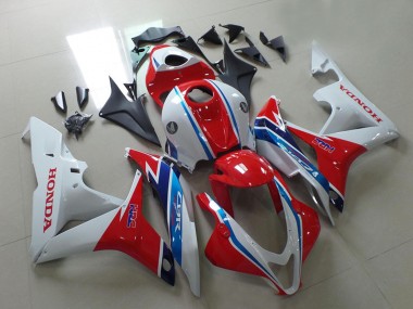 2007-2008 Honda CBR600RR Motorcycle Fairings - White Red Light Blue HRC