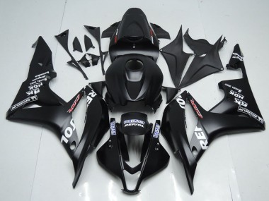 2007-2008 Honda CBR600RR Motorcycle Fairing Kits - Matte Black White Repsol