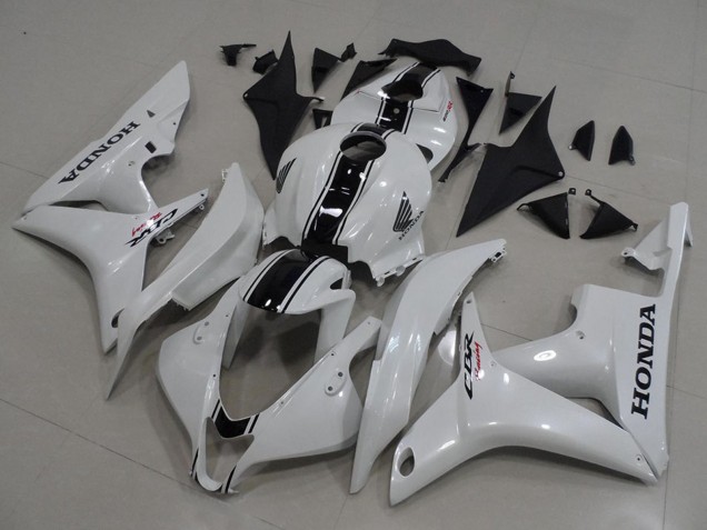 2007-2008 Honda CBR600RR Motorcycle Fairing Kits - White Glossy Black