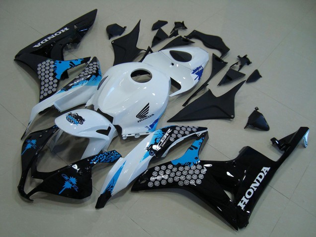 2007-2008 Honda CBR600RR Motorcycle Fairing Kits - White Blue Glossy Black