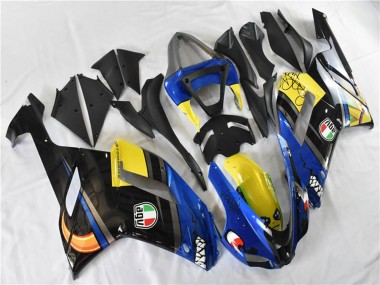 2007-2008 Kawasaki ZX6R Motorcycle Fairings - Blue Shark